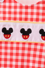 Red Character Plaid Embroidered Jon Jon