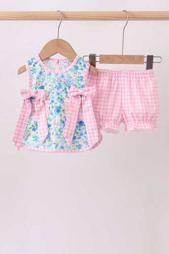 Blue Floral Bloomer Set - ARIA KIDS