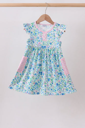 Blue Floral Dress - ARIA KIDS