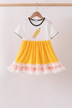 Mustard Pencil Ruffle Dress