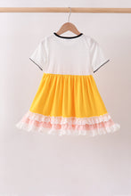 Mustard Pencil Ruffle Dress