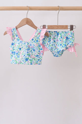 Blue Floral UPF Swim Set - ARIA KIDS