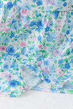 Blue Floral Tiered Women Dress - ARIA KIDS
