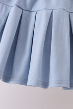 Blue Apple Embroidered Skorts Set