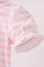 Pink Stripe Apple Book Applique Bubble