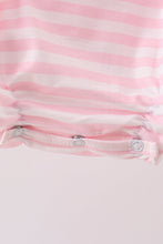 Pink Stripe Apple Book Applique Bubble