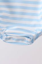 Blue Stripe Apple Book Appliqué Bubble