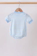 Blue Stripe Apple Book Appliqué Bubble