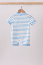 Blue Stripe Apple Book Appliqué Romper