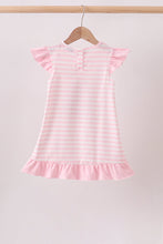 Pink Stripe Apple Book Appliqué Dress
