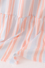Multicolored Stripe Smocked Tiered Women Dress