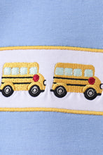 Blue Bus Embroidered Plaid Set