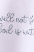 Blue Faith Quote Embroidered Shorts Set