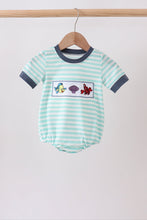 Blue stripe under the sea Embroidered Bubble