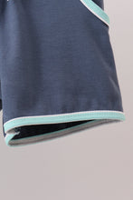 Blue Stripe under the sea Embroidered Set