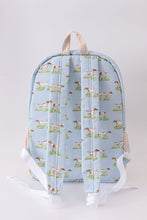 Blue hunting dog embroidery backpack