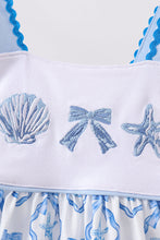 Blue Shells Embroidered Dress