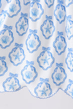 Blue Shells Embroidered Dress