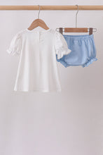 Blue Carousel Embroidered Bloomer Set - ARIA KIDS