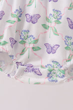 Purple Butterfly Applique Ruffle Bubble