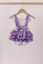 Purple Butterfly Applique Ruffle Bubble