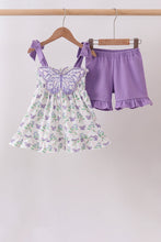 Purple Butterfly Applique Shorts Set - ARIA KIDS