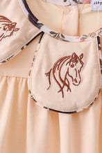 Khaki horse embroidery ruffle shorts set - ARIA KIDS