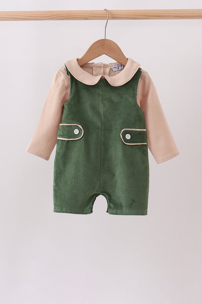Green Corduroy Jon Jon Set - ARIA KIDS