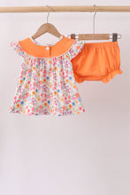 Coral Jesus Loves me Embroidered Floral Bloomer Set
