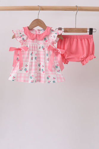 Pink Floral Ruffle Bloomer Set - ARIA KIDS