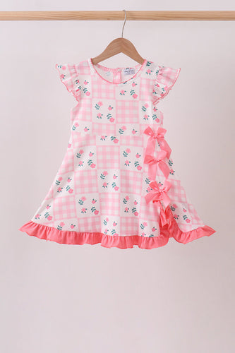 Pink Floral Ruffle Dress - ARIA KIDS