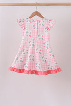 Pink Floral Ruffle Dress