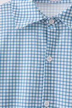 Blue Grid Dad Button Down Shirt