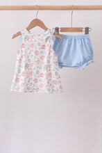 Blue Hydrangea Ruffle Bloomer Set - ARIA KIDS