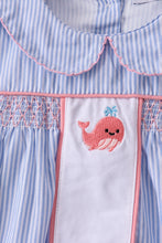 Blue Whale Smocked Seersucker Shorts Set