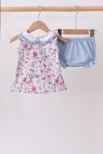 Purple Garden Ruffle Bloomer Set