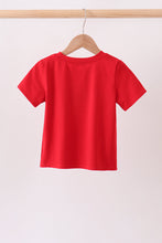 Red ABC Embroidered Top