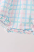 Blue Plaid Ruffle Bubble