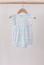 Blue Plaid Ruffle Bubble