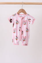 Pink character bamboo romper