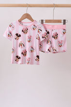 Pink character bamboo pajama set