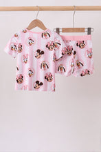 Pink character bamboo pajama set