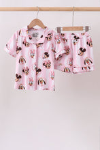 Pink character bamboo pocket pajama set