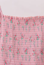 Pink Floral Smocked Mom Dress