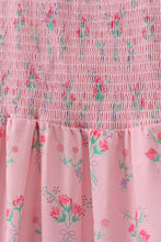 Pink Floral Smocked Mom Dress