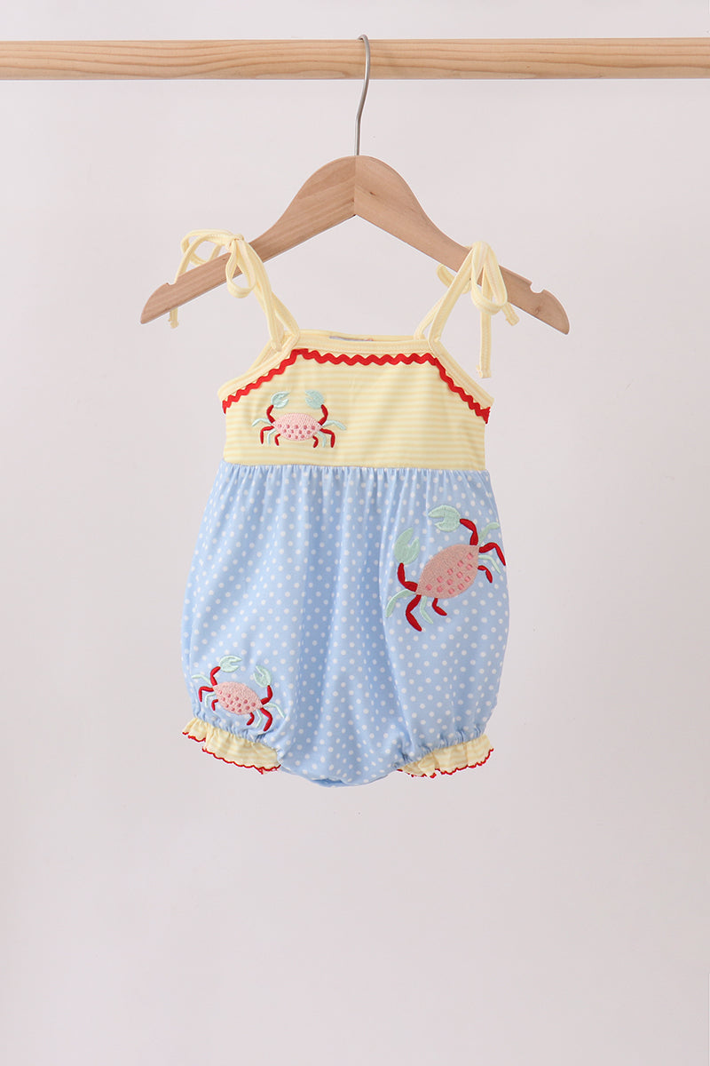 Blue Crab Applique Bubble - ARIA KIDS