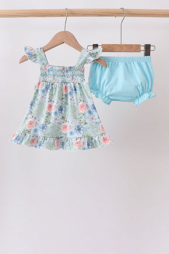 Floral Smocked Bloomer Set - ARIA KIDS