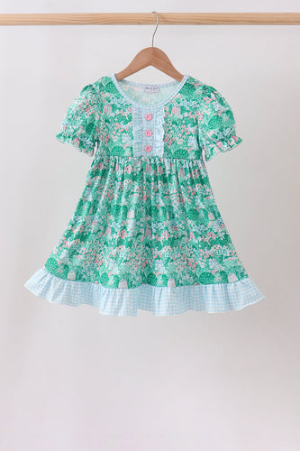 Green house floral Ruffle Dress - ARIA KIDS