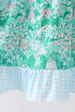 Green house floral Ruffle Dress