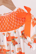 Orange Tennessee Smocked Bow Bubble